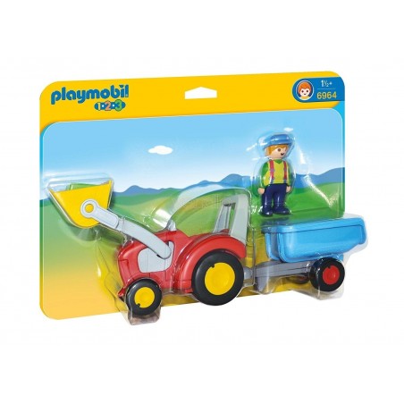 PLAYMOBIL 6964 - TRATTORE CON BENNA E RIMORCHIO