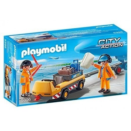 PLAYMOBIL 5396 - VEICOLO TRASPORTO BAGAGLI CON ADDETTI PISTA